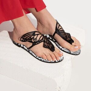 Sophia Webster Black Butterfly Sandals